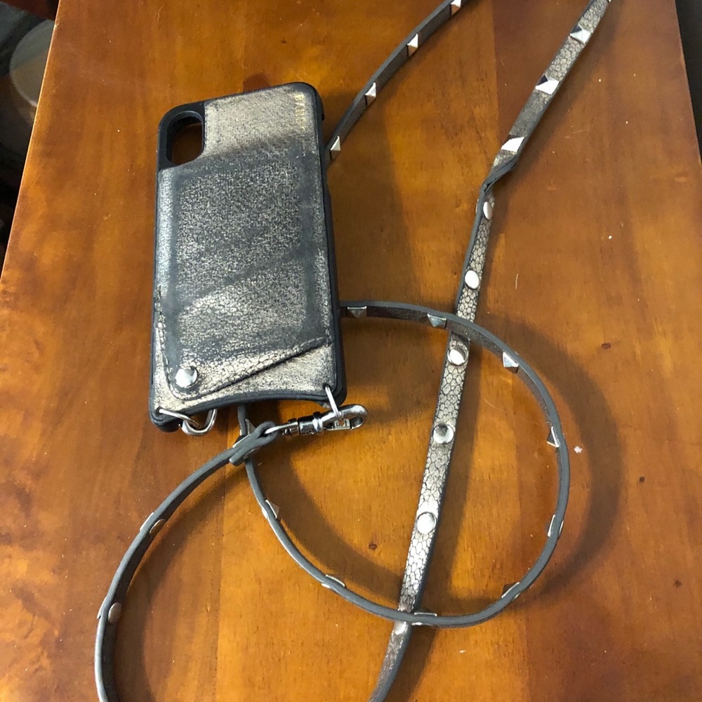 Bandolier in pewter faux snakeskin